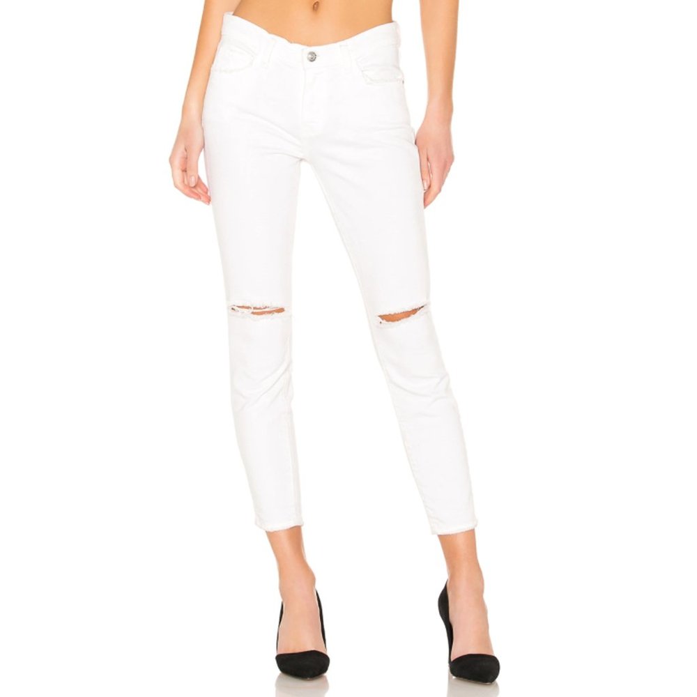 Current/Elliott High Waist Stiletto Destroyed Jeans Size 24